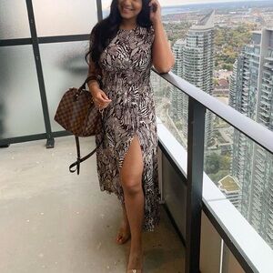 Wilfred Animal Print Dress with Slit